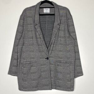 Old Navy Jacquard Plaid Boyfriend Blazer Women's Size XL Petite